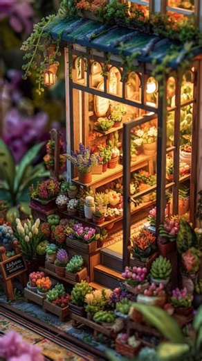 Mini Cozy Diorama Flower Shop 🌸 | Tiny Flower Store | Miniature Garden Shop