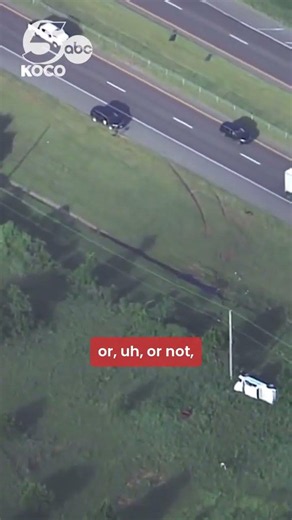 Injury rollover crash leaves truck badly damaged in Edmond, Oklahoma
