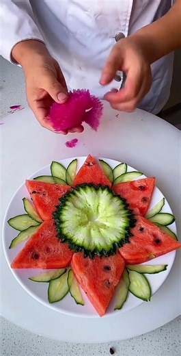 creative fruit plate decoration#chef #skills #cooking #fruit#fyp