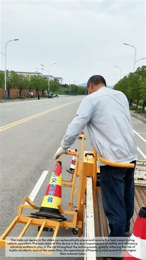 Brilliant Hack for Road Work A Cone Placement Machine