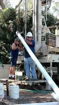 Installing 4" well casing for an artesian well