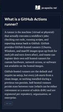 What is a GitHub Actions runner? | javapedia.net