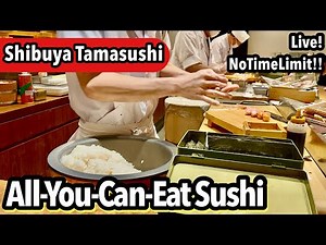 All-You-Can-Eat Sushi in Tokyo?! Tsukiji Tamasushi Lunch Buffet Experience 🇯🇵
