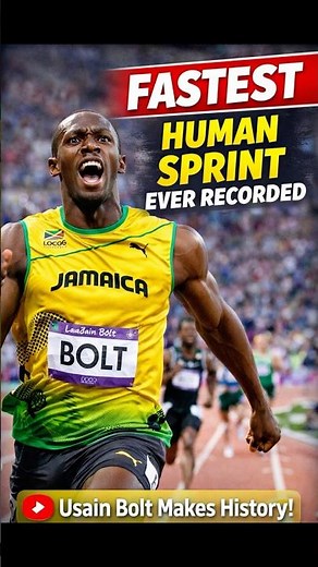 Fastest Human Sprint Ever Recorded ⚡ Usain Bolt’s 9.58s