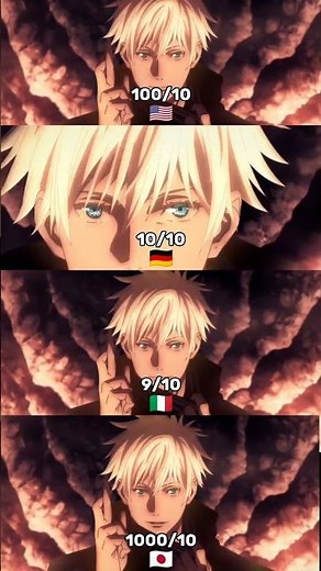 Gojo's Voice in 4 different Languages #anime #jujutsukaisen #4k #crunchyroll #Gojo