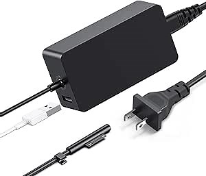 Surface Pro Charger,15V 4A 65W Surface Charger for Microsoft Surface Pro 3/Pro 4/Pro 5/Pro 6, Surface Laptop/Tablet, Surface Go, Surface Book 1/2, Works with 65W&44W&36W&24W
