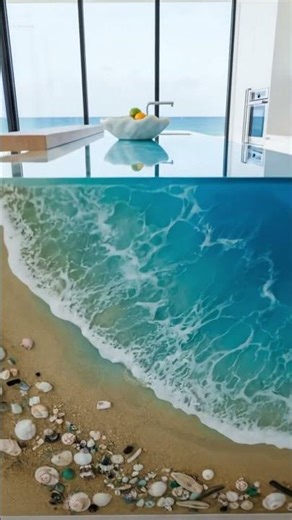 🌊 Stunning Beach-Inspired Kitchen Design! 🏖️✨