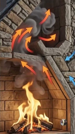 How a fireplace ACTUALY works 📐🔥 #shorts