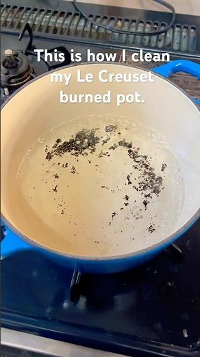 This is how I clean my burned Le Creuset pot #lecreuset #howtoclean
