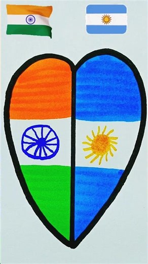 🇮🇳 indian flag 🇦🇷 argentina flag | independence day republic day 🙂🙂 #shorts #art #viral