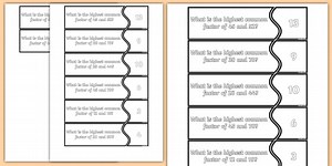 Common Factors Matching Cards