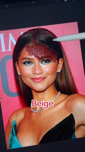 Drawing Zendaya without seeing the colors #randomcolor #artchallenge #viralart #procreateart #zendaya