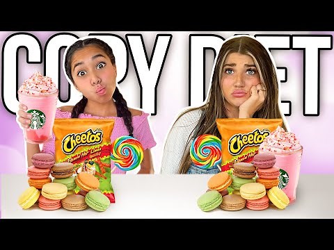 Copying My LiTTLE SiSTERS DiET for 24 hours! *i feel sick*