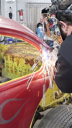 Giuseppe's Garage™️ on Instagram: "#ad Fabrication Being Made Easier on Pops' VW Bug with our @lincolnelectric welder . . . #giuseppesgarage #weldred #lincolnelectricpartner #igreels"