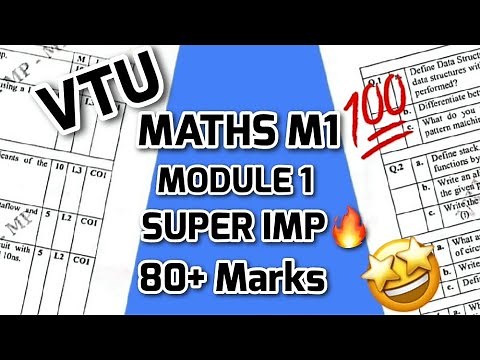 MATHS M1 MODULE 1 SUPER IMPORTANT💯🤩| BMATS101 MODEL PAPER SOLUTIONS + PASSING PACKAGE 1st SEM #vtu