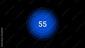 60 Second Timer countdown on Circle Fading Animation with transparent background Stock Video