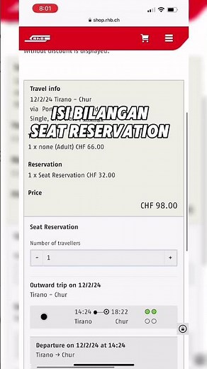 How to buy seat reservation for Bernina Express