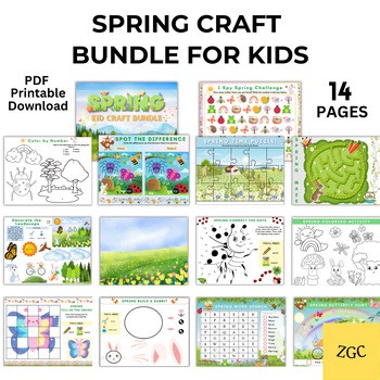 Spring Activity Pages Printable | Preschool Spring Worksheets | Busy Book Pages