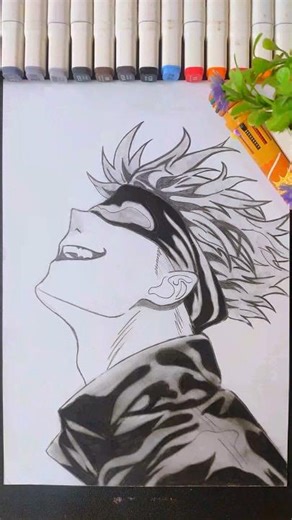 Draw Gojosatoru Infinite Void in 23 steps... 🤞♾️"#23theme #gojosatoru #trendingart #shorts