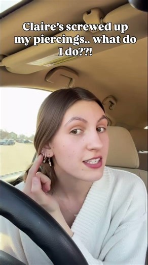 Claire’s messed up my piercings 😭 #comment #claires #earspierced #sad #relatable #trending
