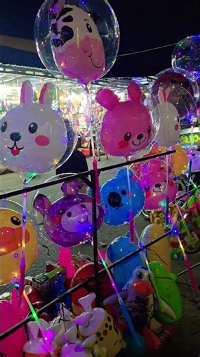 flashing character balloons in the market