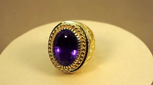 Oversize Ring – Very Big Ring – Large Heavy Ring – Gold-diamond Bishop Ring – Unisex Ring – Oval Ring – 14K Gold Ring – Amethyst – Purple - Etsy