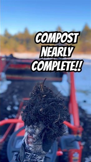 Turning a 20-30cu/y free #compost/fertilizer pile with a compact tractor, one small load at a time