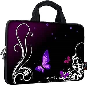 iColor 14 15 15.4 15.6 inch Laptop Handle Bag Computer Protect Case Pouch Holder Notebook Sleeve Neoprene Cover Soft Carring Travel Case for Dell Lenovo Toshiba HP Chromebook ASUS Acer Purple ICB-01