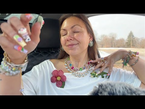 asmr/ stacking myself with jewelry✨😍 (the BEST jewelry sounds + colorful jewels for SPRING)
