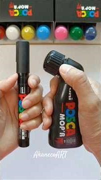 Activating my THICK BLACK Posca Mop'r Marker and Drawing with it!#posca #art #shorts