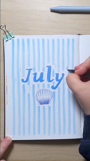July bullet journal cover inspired by The Summer I Turned Pretty 🌊🐚✨