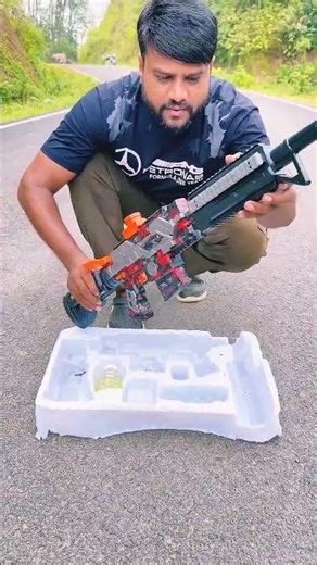Small Toy Gun vs Big Electric M416 Dual Mode Gel Gun Unboxing🔫