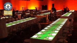 We officialy set the Guinness World Record for largest indoor projection mapping! A staggering 224 projectors were installed at the Mandalay Hotel in Las Vegas for a corporate event, allowing over 1300 guests to experience our table projections at the same time. We created three custom animations, including an animation where our Petit Chef created the guests dessert. https://www.bizbash.com/production-strategy/audiovisual/article/21085711/projection-mapping-event-at-corporate-dinner-sets-guinne