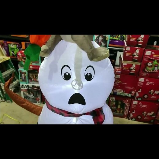 Inflating Gemmy LED Snowman Scene Christmas inflatable