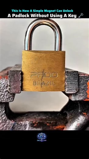 𝐃𝐄𝐓𝐑𝐎𝐗 𝐀𝐈 on Instagram: "A strong magnet defeats some padlocks in seconds. Some low complexity locks use spring loaded internal pins made from ferromagnetic metals. When you place a powerful magnet on the lock, the magnetic force pulls those pins upward. This copies the action of the correct key. The lock does not rely on mechanical rotation in this case. The magnetic force bypasses the internal mechanism and releases the shackle without cutting, picking, or damage. Modern security desig