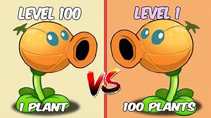 PvZ 2 挑战 - 1级 vs 满级 vs 100级 对战10级新僵尸·碎盾维京人
