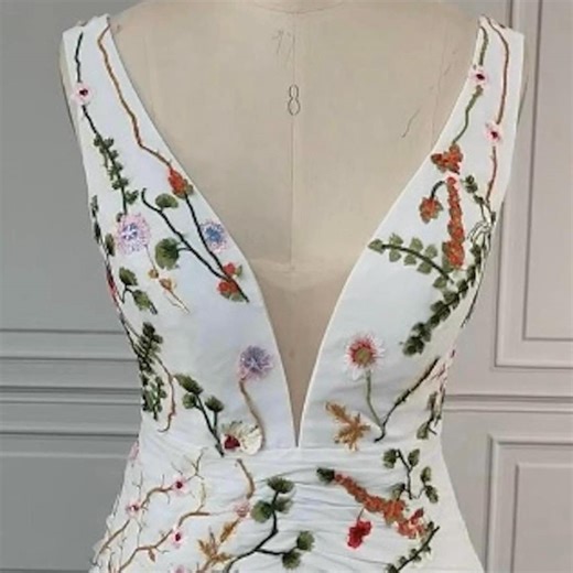 Sleeveless Floral Bridal Gown - Blue Flower Boho Dress - Etsy