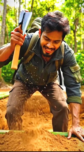 Building Wooden Log Cabin in Forest 🌲🤯 survival house step by step "6 #facts​ #amazingfacts​ #shorts