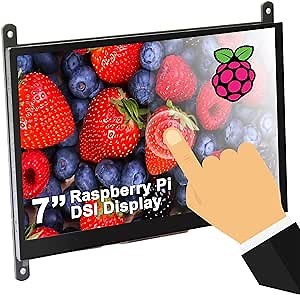 OSOYOO 7 Inch DSI Touch Screen LCD Display 800x480 for Raspberry Pi 5 4 3A 3B+ 2 - Portable Capacitive Touchscreen Monitor with DSI Cable - Great for DIY IOT Circuits and Coding Beginners