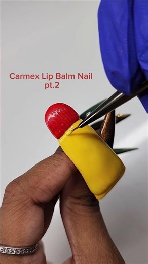 Carmex Lip Balm Nail pt.2‼️...#carmex #diy #nailart #3d #nails