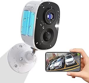 Wireless Home Security Camera Outdoor WiFi with Light Night Vision Rechargeable Battery AI Motion Detection, Surveillance Wireless Camera Outdoor,1080p