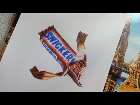 HOW TO DRAW SNICKERS CHOCOLATE- EASY DRAWING A CHOCOLATE SNICKERS BAR IN 4 MINUTES!