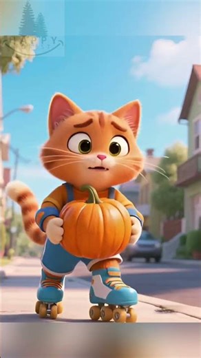 Eating a Giant Pumpkin??? Cute Cat Story #shortvideo #trending #cutecat #funnycats