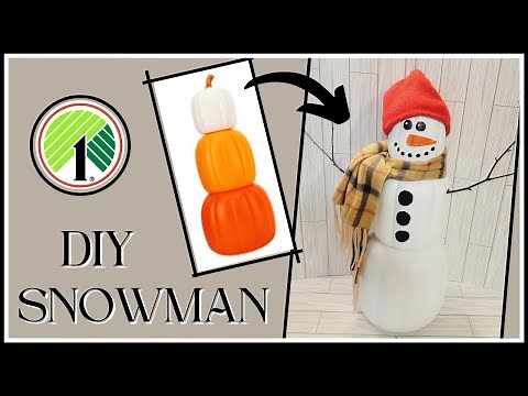 DIY Snowman | Dollar Tree Stackable Pumpkins | Turn Your Pumpkins into a Snowman | Christmas Decor