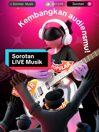 🎶 Kreator musik, saatnya kamu jadi Sorotan! Lewat fitur Music LIVE Spotlight / Sorotan LIVE Musik, kamu punya kesempatan tampil di halaman khusus dan menjangkau lebih banyak penonton musik setiap hari. ✨ Penuhi syaratnya, siapkan LIVE terbaikmu, siapa tahu, berikutnya kamu yang jadi sorotan! 🎤 #SorotanLIVEMusik #MusicLIVESpotlight