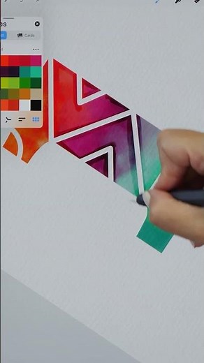 Colorful Geometric Lettering in Procreate 😍