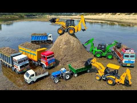 Mini tractor trolley JCB truck buldozer trippers videos/ cow truck/rc trucks/Science project videos.