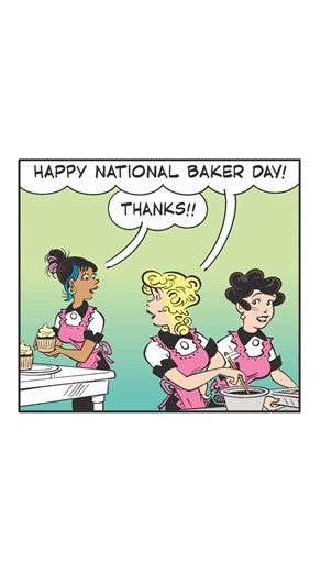 🎉 Happy National Baker Day! When Blondie asked Maya how she was planning to celebrate, she didn’t miss a beat: “Bake myself a cake, of course!” 👏 That’s the energy we love. Shout out to all the bakers who make life sweeter. Tag your favorite cake-maker or comment your go-to celebration dessert! 🎂👇 #BlondieComics #NationalBakerDay #MayaTheBaker #TreatYourself #BakeryLife #ComicRelief | Blondie Comics