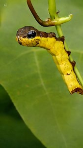 At first glance it looks like a tiny snake—but it’s actually a clever caterpillar using mimicry to survive. Clinging to a green stem, its snake-like eyes and posture reveal one of nature’s most fascinating illusions. 🐛🐍🌿 #wildlifedocumentary #caterpillarmimicry #natureillusion #macrowildlife #lifeinthewild | Grafting Examples