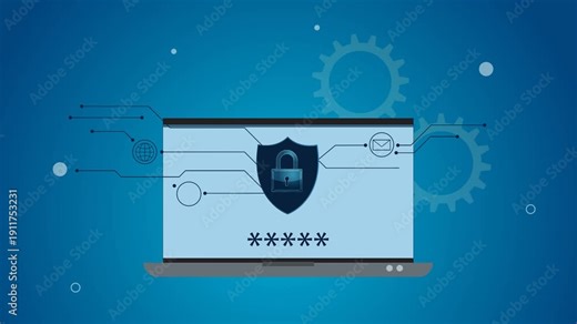 Secured Services Technology with User Privacy and Authentication Framework - Stock Animated Illustration as MP4 File